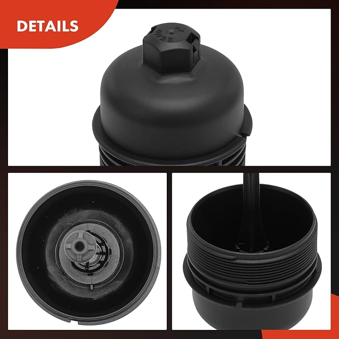 A-Premium Oil Filter Housing Cap Assembly Compatible with Hyundai Sonata 2010, Genesis 2009-2012, Veracruz 2007-2012 & Kia Sorento 2008-2009, Sedona 2010, Borrego 2009-2011, Replace# 263503C300