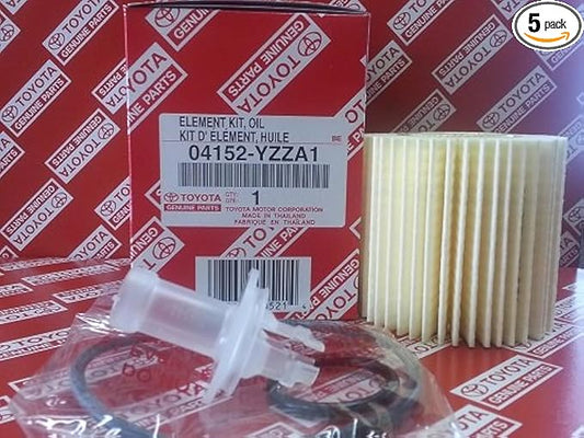 Genuine OEM Lexus Toyota 04152-Yzza1 Oil Filters + Drain Plug Gaskets - Set Of 5