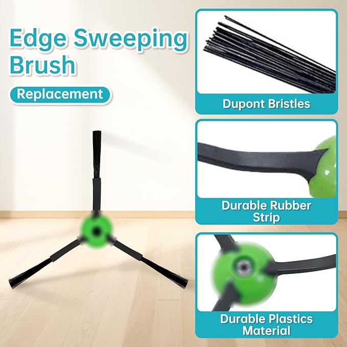 LOVECO Replacement Accessories Compatible for iRobot Roomba I & J Series, i8+ i7+ i6+ i5+ i4+ i3+ i2+ i1+ j8+ j7+ j6+ j5+, 2 Set Multi-Surface Rubber Brush, 10 Filter, 10 Side Brush, 10 Dust Bag