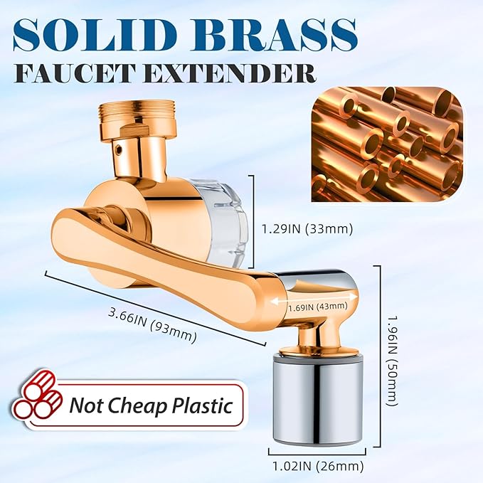 Sink Water-Filter 1080-Rotating Faucet Extender - Kitchen Bathroom Swivel Faucet Aerator, Water Filter with Active Carbon for Water Purifier System & Skin Care, Kitchen Faucet Filter Tap Attachment