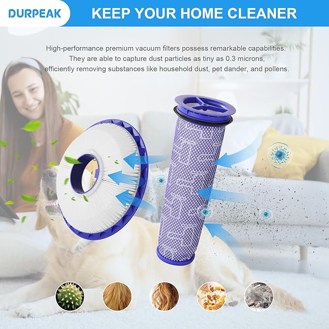Replacement Filters for Dyson DC41 DC65 DC66 UP13 UP20 UP30 3 Post-Motor Filters and 3 Pre-Motor Filters for Dyson Ball Animal 2 Ball Animal 3 Vacuum Replaces Parts# 920769-01 & 920640-01 (DC41 3 Set)
