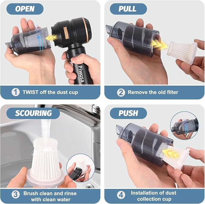 4-Pack Vacuum Filter Replacement, Washable and Reusable Handheld Vacuum Filter, Original 4 HEPA Filters Adapted to HL Series Handheld Vacuum Cleaners