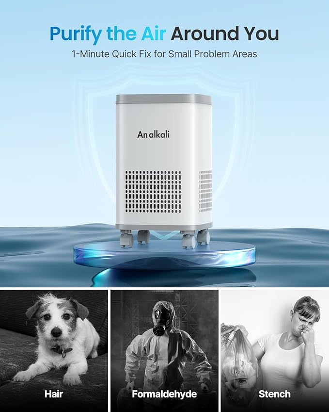 Budget Pet Air Purifier - Alkaline Filter, Large Coverage, APP Control, Auto Odor Removal, PM2.5, Long-Life,Safe for Homes with Pets
