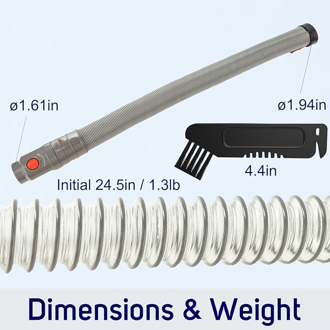 Upgraded Hose Replacement for Dyson DC40 DC41 DC65 DC66 UP13 UP14 UP19 UP20 UP30 Upright Vacuums, Stretch Hose Assembly Part Ref. No. 920765-03 920765-04 923433-01 (DC40 DC41)