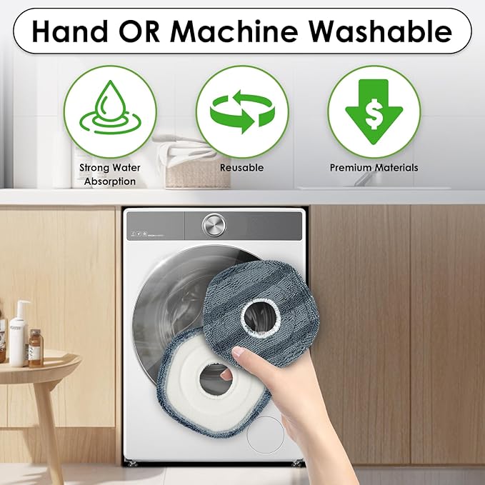 (6 Pack) X10 Pro Omni Replacement Mop Pads Compatible with Eufy X10 Pro Omni Robot Vacuum Cleaner, Washable Replacement Mop Cloths, Mop Pad Accessories Kit