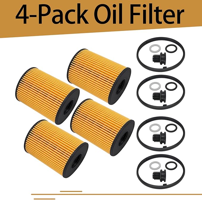 26350-2S000 Oil Filters Compatible with Hyundai Santa Sonata Tucson Cruz Fe Kia Sorento 2.5L 2020-2022 Replace 21513-23001 Pack of 4