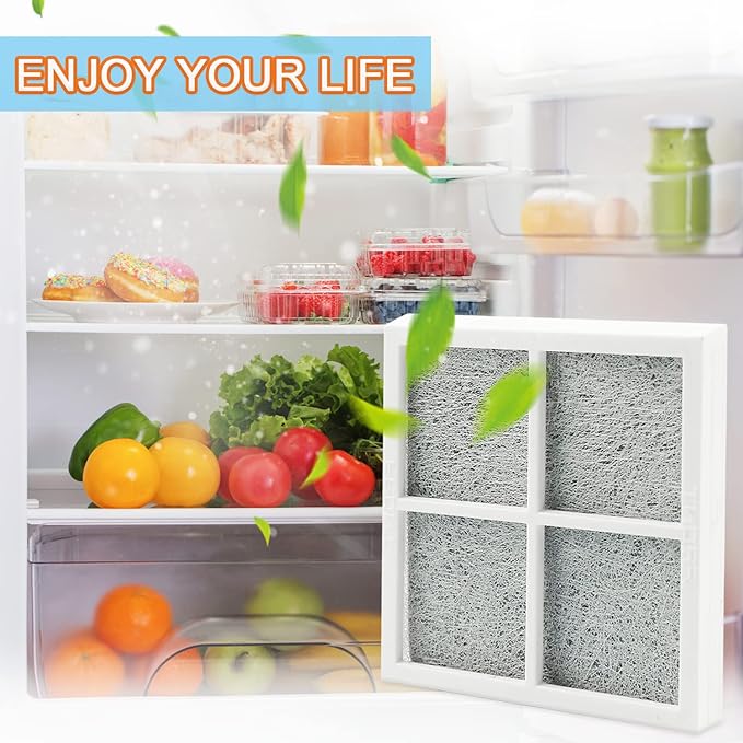 LT120F Replacement Refrigerator Air Filter, Refrigerator Filter Replacement Compatible with LG Kenmore Elite 469918, 9918, ADQ73214402, ADQ73214403, ADQ73214404, ADQ73334008 - (4 Pack)