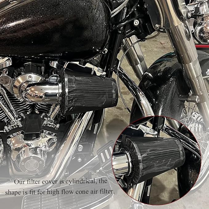 Air Filter Cover for Car Cold Air Intake Filter Cover Wrap Dustproof, Air Filter Cleaner Kits, Air Intake Filter Sock Cover for Harley Touring Universal for High Flow Air Intake Filters (Small)
