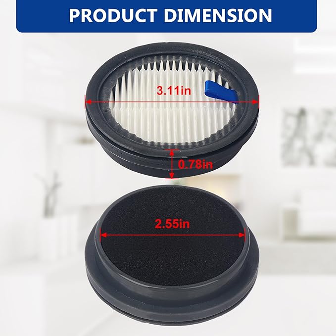 HEPA Filters & Sponge Filters Fit for Afoddon A200Pro/A200, ORFELD B08/C10A/C10G, NEQUARE S12, S25, S25Pro, S26 Series Cordless Vacuum Cleaner (10 Pack HEPA Filters & 10 Packs Sponge Filters)