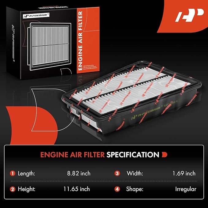 A-Premium Engine Air Filter Compatible with Hyundai Genesis 2009 2010 2011 3.8L, Replace# 281133M000, 28113-3M000