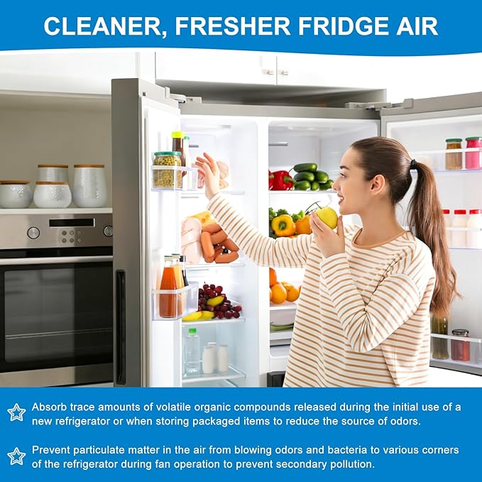 W10311524 Refrigerator Air Filter Compatible with AIR1, Whirlpool, Maytag, KitchenAid, Jenn-Air, Kenmore, 2319308, W10335147, 1876318, FreshFlow - 6 Pack
