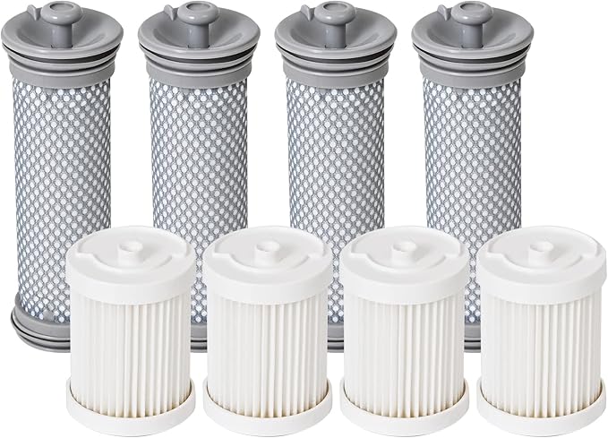 8 Pack Replacement filter kit for Tineco A10/A11 Hero, A10/A11 Master & PURE ONE S11/S12/X, PWRHERO11 Snap Cordless Vacuums, 4 pack pre filters & 4 pack post filters