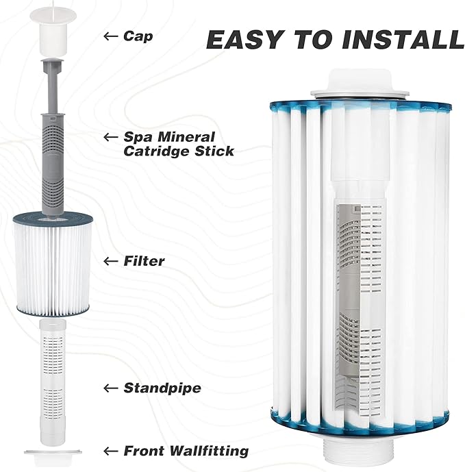 Spa Ag+ Mineral Sticks for Hot Tub, Silver Ion Mineral Cartridge Last for 4 Months Treats (2, Grey)
