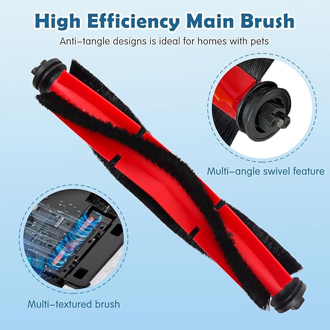 Q5 Replacement Accessories Kit Compatible with Roborock Q5 / Q5+ Plus(Not for Q5 Max / Q5 Pro) Robot Vacuum, 2 Main Brushes, 6 Washable Filters, 8 Side Brushes, 1 Cleaning Tool, 1 Screwdriver