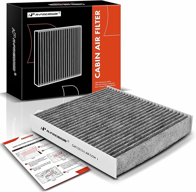 A-Premium Cabin Air Filter with Activated Carbon Compatible with Nissan Versa 2020-2023 1.6L, Kicks 2018-2023 1.6L, Replace# 278915RB0A, 278915RB0B