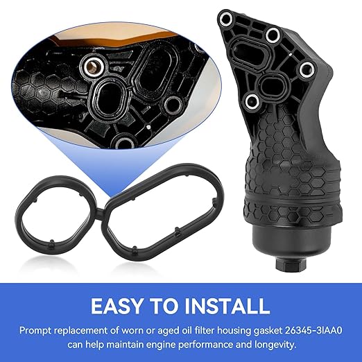 26345-3LAA0 Engine Oil Filter Housing Gasket Compatible with 2018-2020 Kia, Sedona 2019-2021, Cadenza 2017-2020 3.3L, Telluride 2020-2024 3.8L, Hyundai Genesis Palisade 3.8L Engine