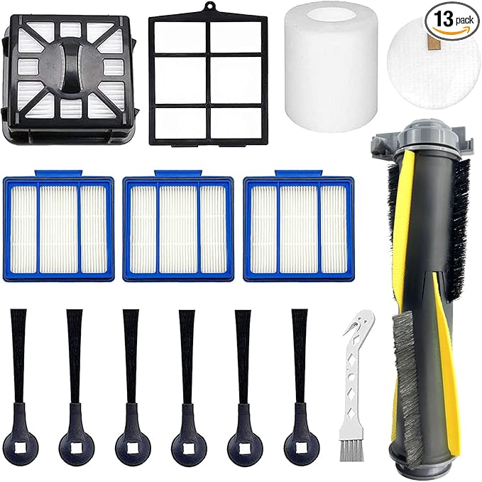 Accessories Kit for for Shark IQ RV1001AE, Shark AV911S EZ, AV1010AE RV1000 RV1001 AV970 AV993 AV1002AE UR1000SR UR1005AE Robot Vacuum Cleaner,1 Main Brush,3 Filters,6Side Brushes,1Pre Filter
