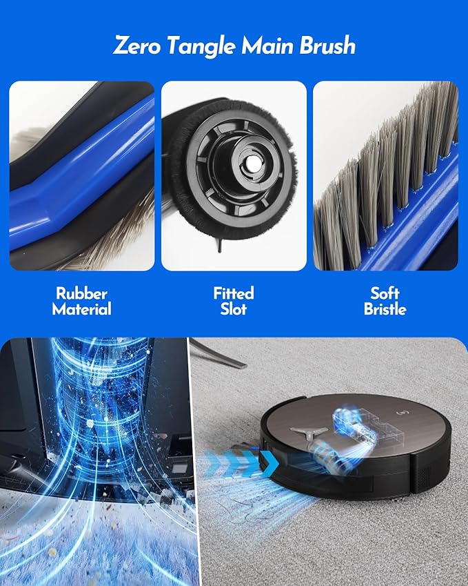 X11 OmniCyclone Accessories Kit for Ecovacs Deebot X11 OmniCyclone/X11 Pro Omni/T80S Omni/Yeedi S16 Plus Robot Vacuum, Deebot x11 Replacement Parts:2 Main Brush, 4 Roller Mop, 6 Side Brush, 4 Filter