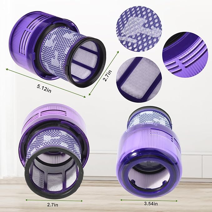 3 Pack V15 Filter Replacement for Dyso.n V15 Detect V11 Animal V11 Torque Drive Cordless Vacuum, Compare to Part # 970013-02