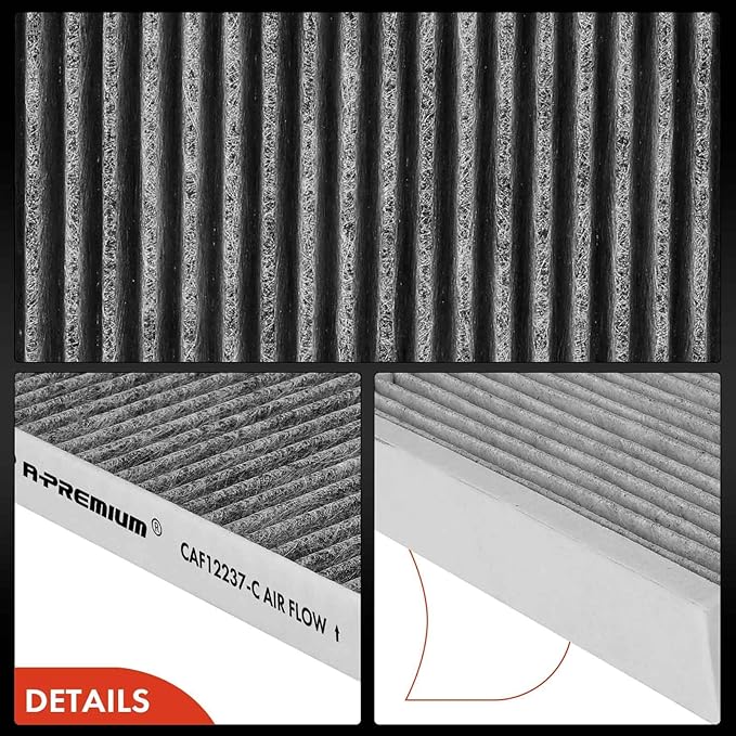 A-Premium Cabin Air Filter with Activated Carbon Compatible with Nissan NV200 2017 2018 2019 2020 2021, Versa 2014 2015 2016 2017 2018 2019, Behind Glove Box