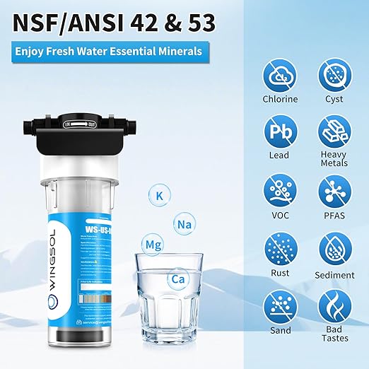 WINGSOL Advanced Replacement Filter Cartridge for Under Sink Water Filter Compatibel with: WS-US-001 Advanced, WS-US-001 Basic, WS-US-001 Advanced (F)