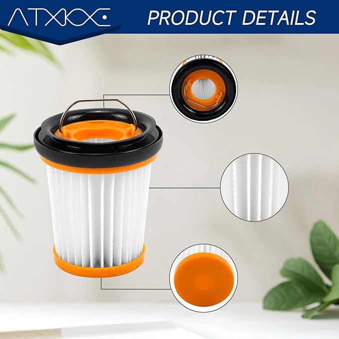 ATXKXE WV201 Filter Fit for Shark Wandvac ION W1 S87 Cordless Handheld Vacuum WV200, WV201, WV205, WV220, Compare to Part # XHFWV200, 8 Pack Filters and 1 Clean Brush