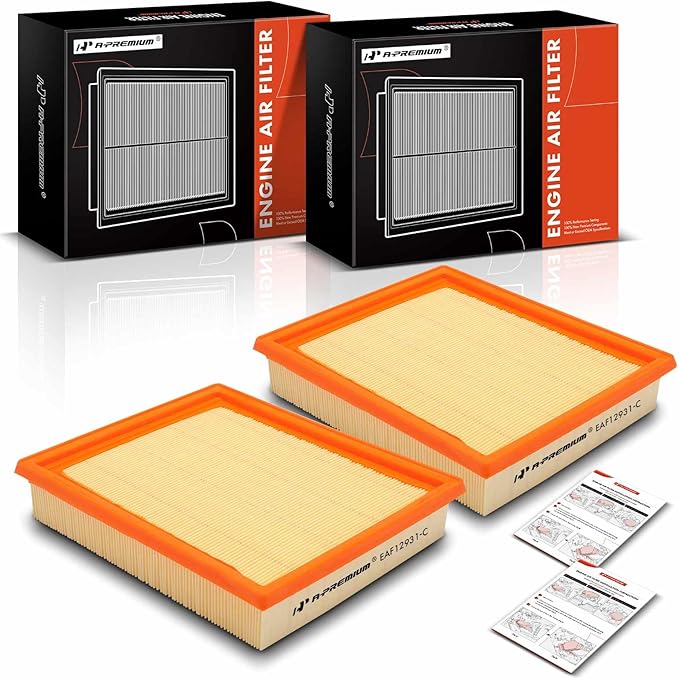 A-Premium 2-PC Engine Air Filter Compatible with Nissan Pathfinder 2021-2023 & Infiniti QX60 2022-2023, 3.5L, Replace# 16546-6TA0A, PA99868