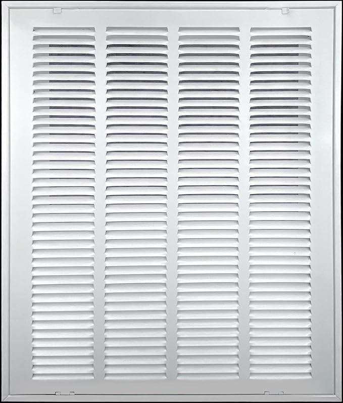 [2 Pack] Fits 16x20 Duct Opening | Steel Return Air Filter Grille by Handua [Fixed Hinged] Vent Cover Grill for Sidewall and Ceiling | White | Outer Dimensions: 18 5/8"W X 22 5/8"H
