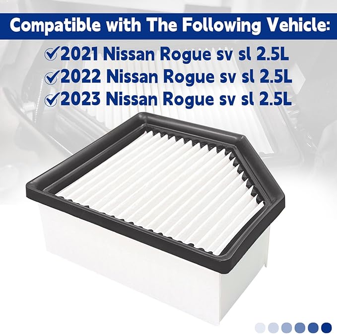 Engine Air Filter Replace 16546-6RA0A Compatible with 2021 2022 2023 Nissan Rogue 2.5L Air Filter
