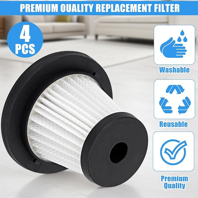 4 Pack LT-135 Vacuum HEPA Filter Replacement Compatible with JONYJ/EYYA/Vizeusvac Handheld Car Vacuum Cleaner LT-135, EYYA 135, Opinta LT-126