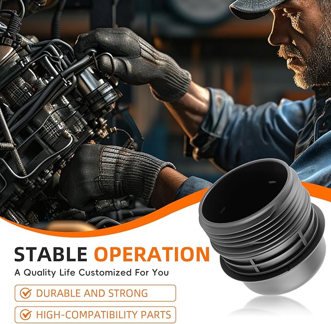 Engine Oil Filter Cap Assembly 26350-3C701 Car Oil Filter Cap Assembly Housing Compatible with Hyundai 3.8L V6 Genesis Coupe 2010-2016 Genesis 2013-2014 Cap Oil Filter