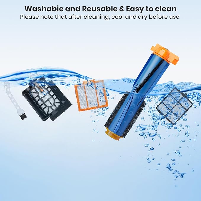 Replacement Parts Compatible with Shark UR2360S UR2360 UR2360EEUS Ultra Robot Vacuum Cleaner,Main Brush,HEPA Filter,6 Side Brush,20 Pack Accessories kit