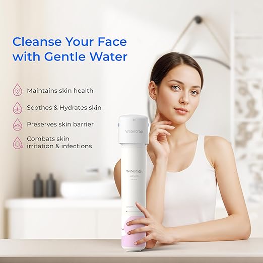 Waterdrop BFU1 Bathroom Sink Filter for Skincare, Strontium-enriched, Water Softner, Reduce 99.9% of Harmful Substance in Bathroom Sink Faucet, Reduces Skin Redness and Irritation