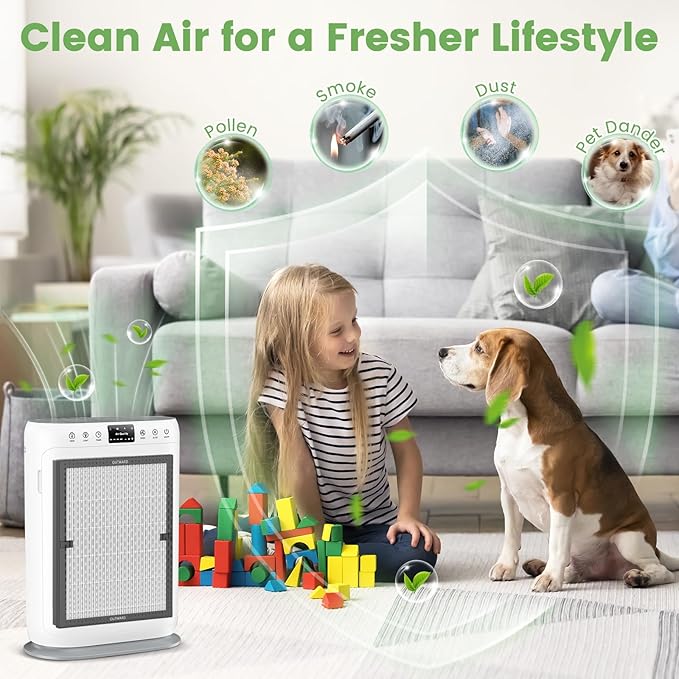 E-200 filter Replacement Compatible with LUNINO E-200 Air purifier for Home Large Room up to 1740sq.ft, 3-Stage Filtration with HEPA Air filter for Dust, Smoke, Dander, Pollen, 4 Pack