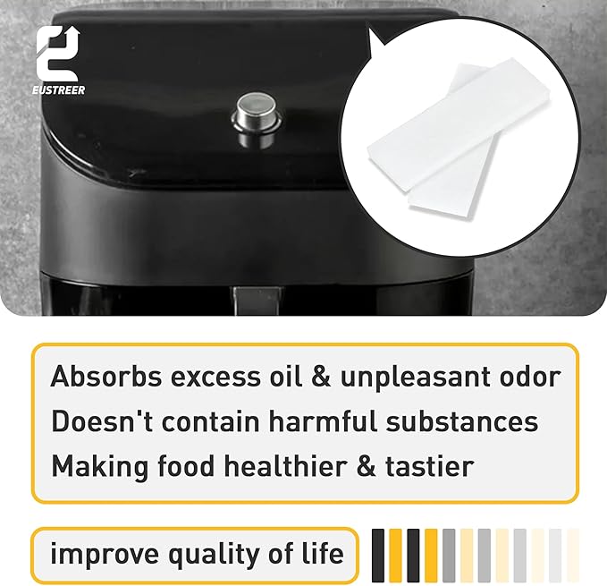 40 Pcs Air Fryer Replacement Filters for 6QT Instant Vortex Plus Air Fryer with ClearCook and OdorErase, Replacement Odor Erase Air Filters for Instant Vortex Plus 6QT