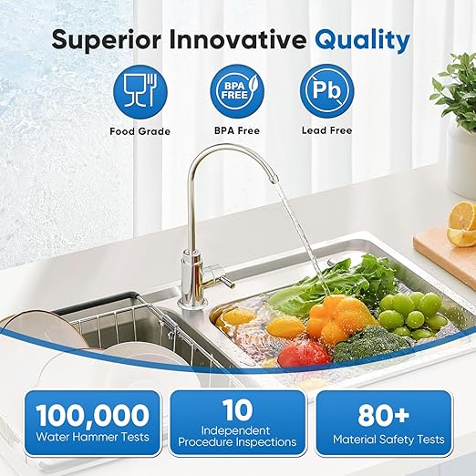 PUREPLUS WFS5300A-20 5 Years Under Sink Water Filter System,NSF/ANSI 42 Certified, 40000 Gallons Removes Chlorine,Bad Taste & Odor, Direct Connect Under Counter Water Filtration System