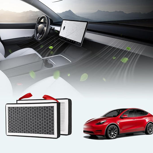 BASENOR 2026 Tesla Model Y/3 HEPA Air Filter, [OEM Filter Replacement & Proprietary Design] Cabin Air Filter with Activated Carbon for 2017-2026 Model 3 2020-2026 Model Y