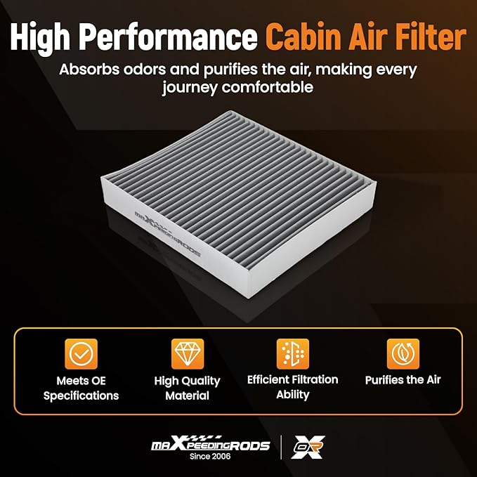 maXpeedingrods CF12312 Cabin Air Filter for Nissan Altima, Rogue, Sentra, Kicks, Versa, Pathfinder; for INFINITI QX50, QX60, QX80, Replacement for PC99374, CAF10050P