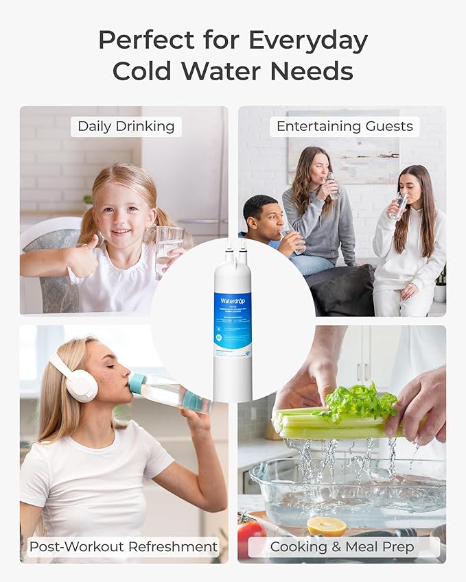 Waterdrop EDR3RXD1 Replacement for Everydrop® Filter 3, 4396841, 4396710, Kenmore® 46-9083, 46-9030, WD-F08 Refrigerator Water Filter, 3 Filters
