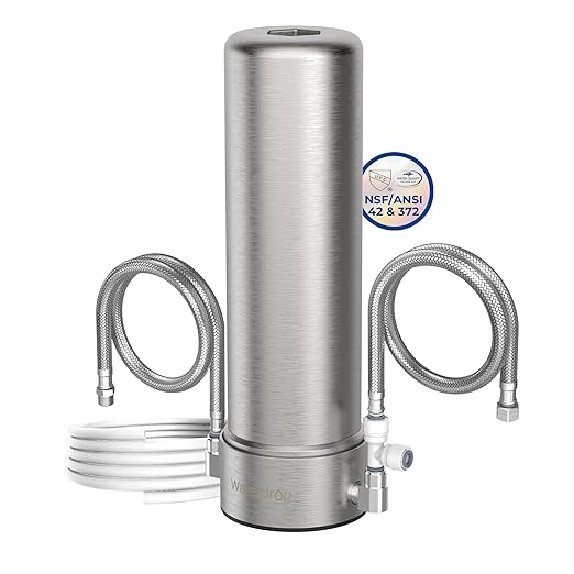 Waterdrop AP13 Under Sink Water Filter and Refrigerator Water Filter 2-in-1, Inline Water Filter System for Refrigerator and Undersink, No Drilling Required, Reduce PFOA/PFOS, NSF/ANSI 42 Certified