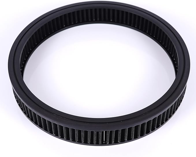 14"x2"Air Cleaner Air Filter Element Round Replacement Washable Reusable Compatible with Chevrolet Buick Ford GMC Mopar Oldsmobile Pontiac Cotton Fiber High Flow (Black)
