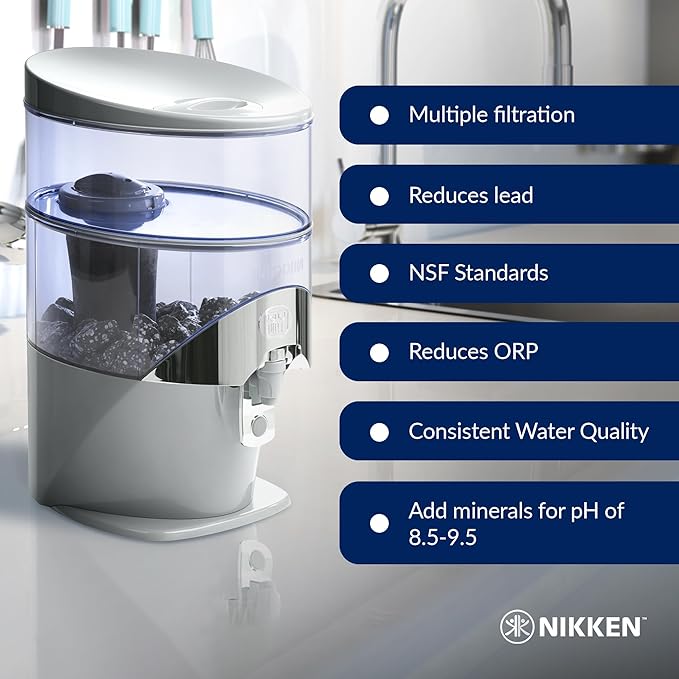 Nikken - PiMag Waterfall Filter Cartridge - Advanced Ionic Filtration, Copper Particles, Chlorine & Lead Reduction, pH Balance, Fresh Drinking Water