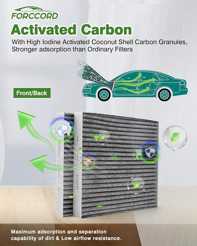 Cabin Air Filter and Engine Air Filter Fits for Toyota 4RUNNER 4.0L(2009-2003), FJ CRUISER 4.0L(2009-2007) Activated Carbon Cabin Filter Replacement CF9846A CA9683