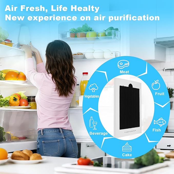 6-Pack Premium Refrigerator Air Filter Replacement, Carbon Activated Filter Compatible with Frigidaire PAULTRA Pure Air Ultra and Electrolux EAFCBF Fridge for 242047804, 242047801, 242061001