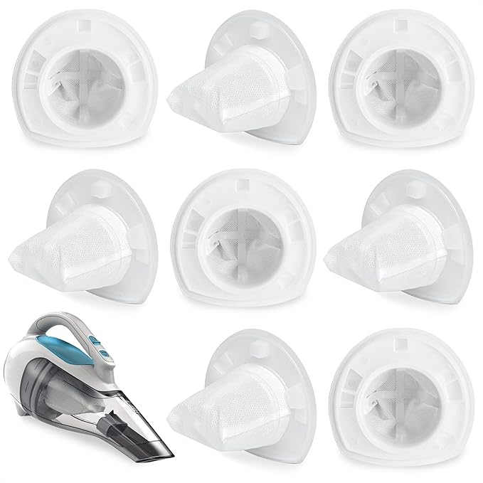 8 Pack VF110 Replacement Black and Decker Filters for Hand Vac - Washable & Reusable Filter Compatible with CHV9610, CHV1210, CHV1410, CHV1410B, CHV1410L, CHV1510