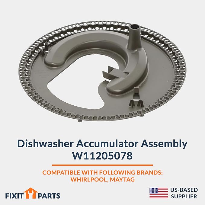 US-Based Supplier - W11205078 Accumulator Replacement - Compatible With Whirlpool Maytag Dishwasher - Replaces 4591184 AP6327352 W10591545 PD00041004