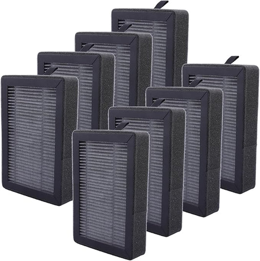 KEEPOW LV-H128 Replacement Filter 8 Pack Compatible with LEVOIT LV-H128/PUURVSAS (HM669A) / ROVACS (RV60) Air Purifier, LV-H128 H13 True HEPA Replacement Filter