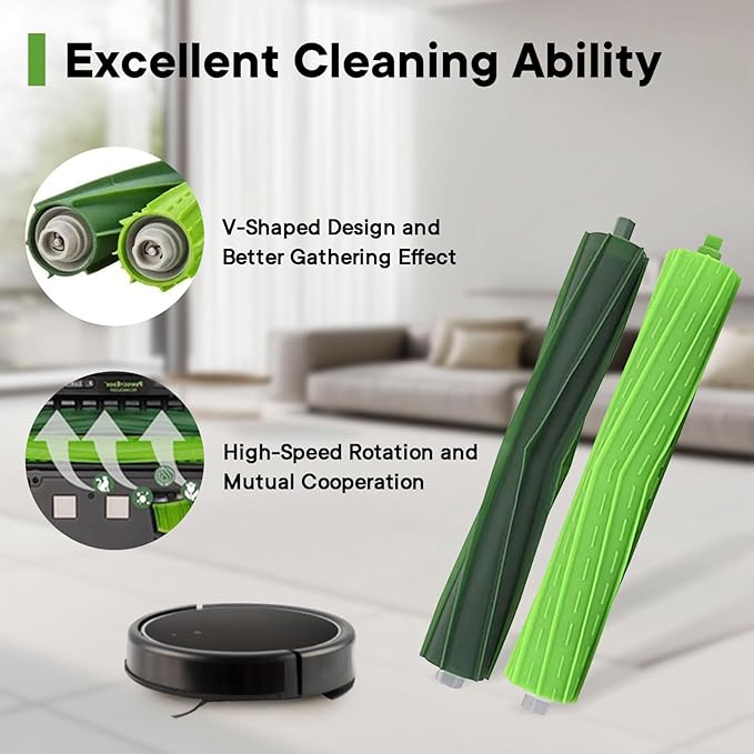 25 Pack Replacement Parts Compatible with iRobot Roomba Combo 10 Max,Combo j9+,Combo j7+/Plus Vacuum (Only Combo series), 2 Brushes+3 Mop Pads+6 Filters&Side Brushes&Bags
