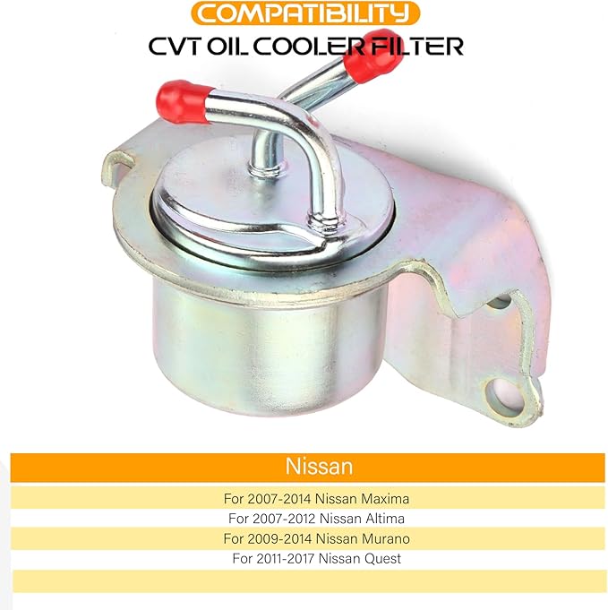 CVT Oil Cooler Filter Assy, Compatible with Nissan Altima Maxima Murano Quest 3.5L V6 Gas CVT Automatic Transmission 2007-2014, Replace 31726-1XE0A Oil Filter Assembly transmission filters