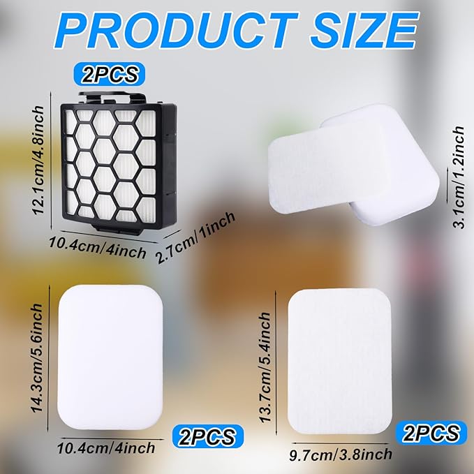 Filter Replacement for Shark NV150 NV255 NV250 NV151 ZU60 ZU62 ZU62C ZU51 ZU55 ZU102 Navigator Swivel Pro Complete Upright Vacuum Cleaner, Parts Accessories 1238FT60 1239FT60 Reusable & Washable